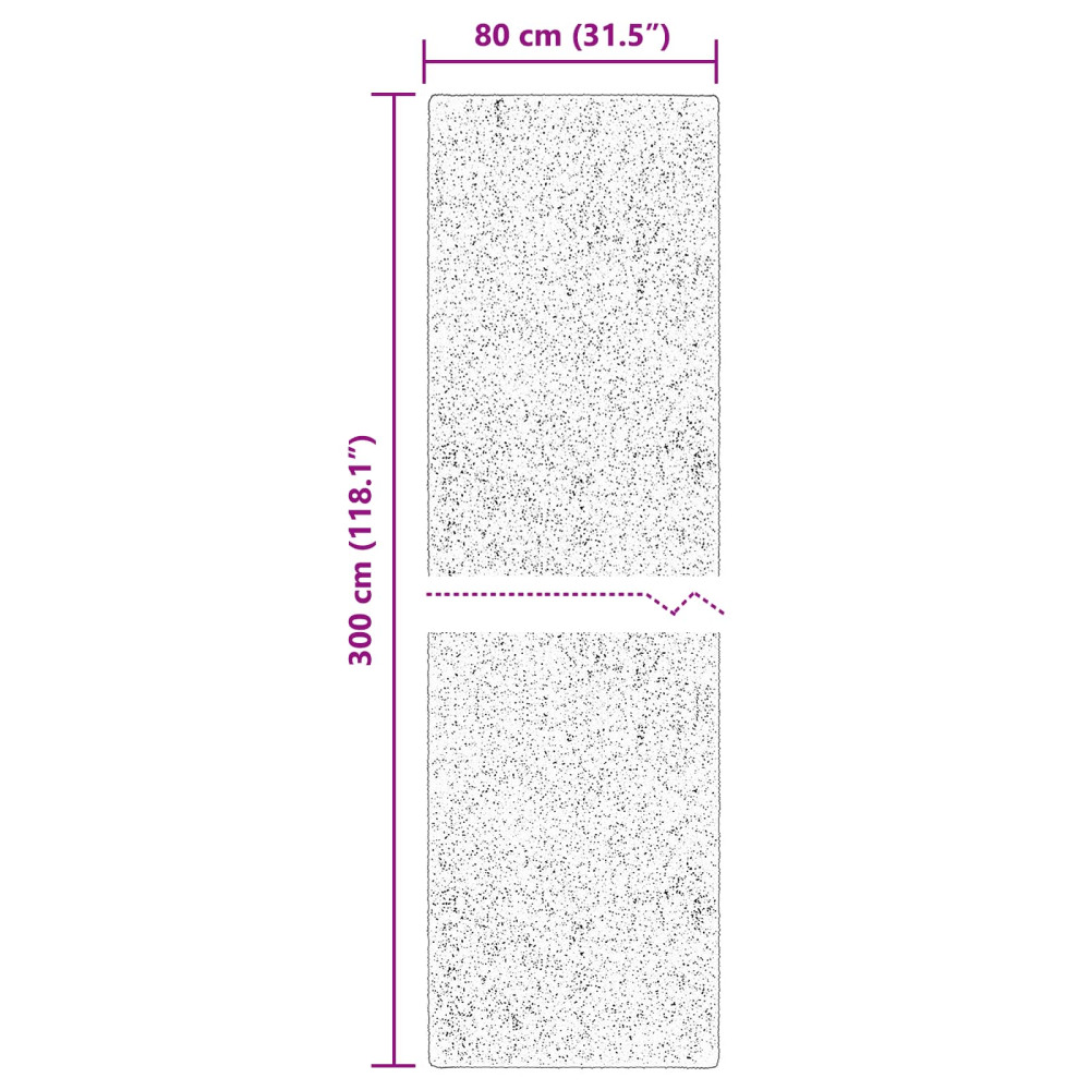 Produktbild för Mellanhög mjuk och tvättbar matta HUARTE Grå 80 x 300 cm