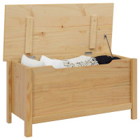Produktbild för Förvaringslåda HILL Honung brun 90 x 40 x 45 cm Massivt furu