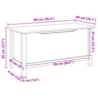 Produktbild för Förvaringslåda HILL Honung brun 90 x 40 x 45 cm Massivt furu