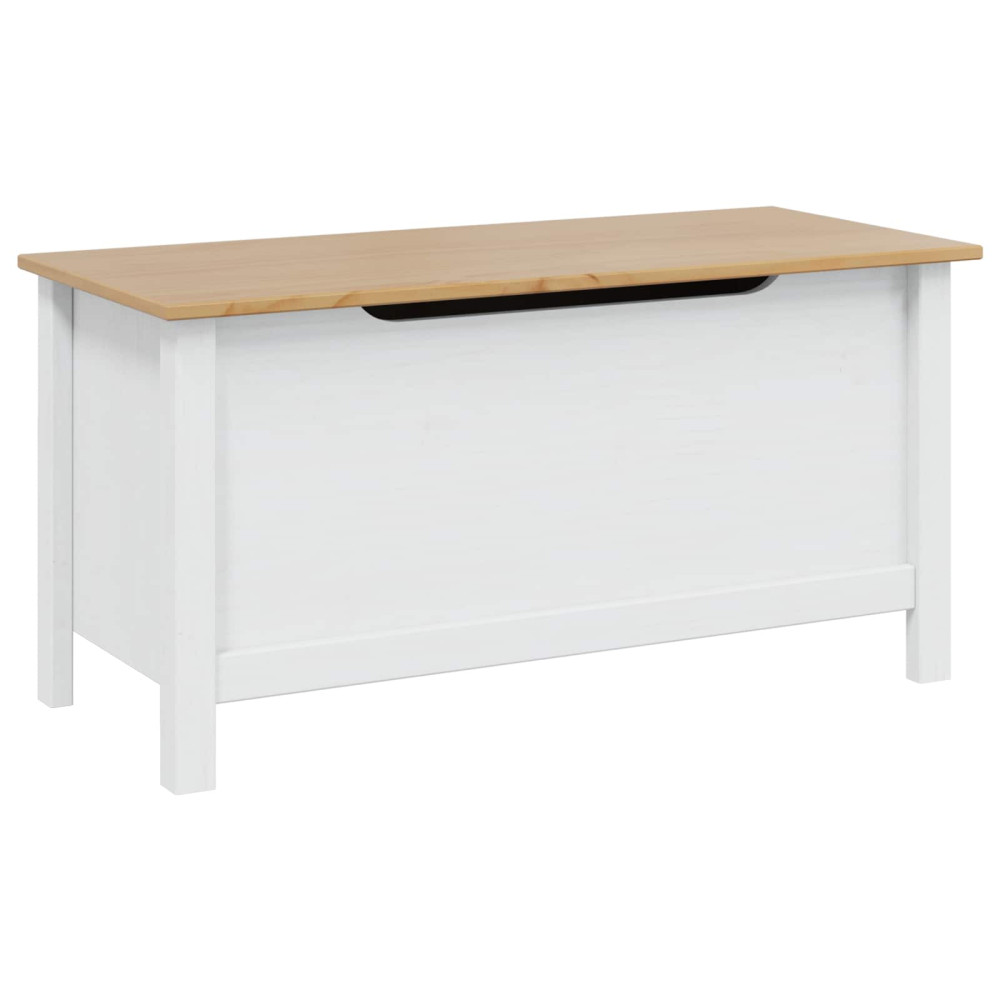 Produktbild för Förvaringslåda HILL Vit och honung brun 90 x 40 x 45 cm