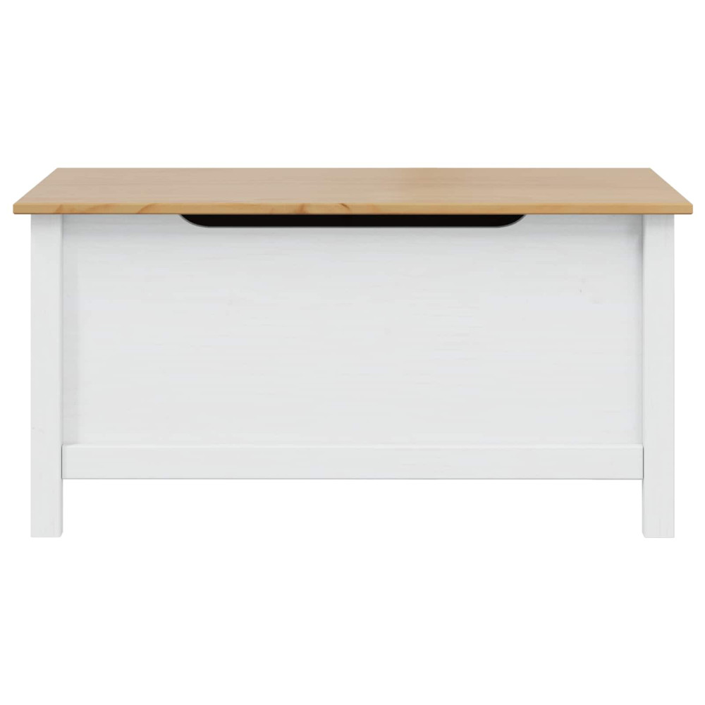 Produktbild för Förvaringslåda HILL Vit och honung brun 90 x 40 x 45 cm
