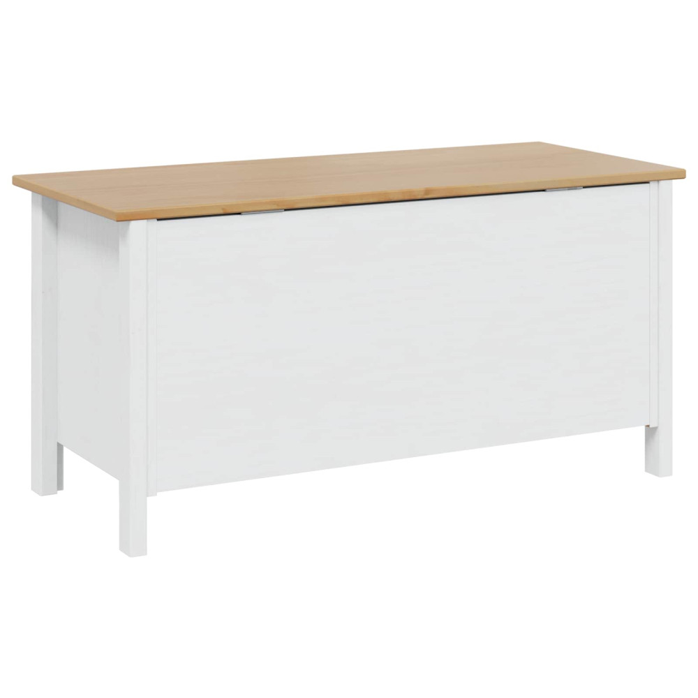 Produktbild för Förvaringslåda HILL Vit och honung brun 90 x 40 x 45 cm