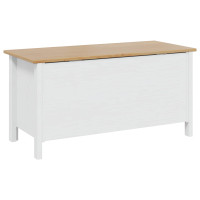 Produktbild för Förvaringslåda HILL Vit och honung brun 90 x 40 x 45 cm