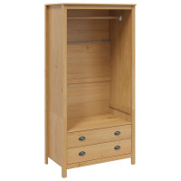 Produktbild för Garderob HILL Honung brun 84 x 50 x 170 cm Massivt furu