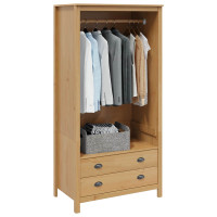 Produktbild för Garderob HILL Honung brun 84 x 50 x 170 cm Massivt furu