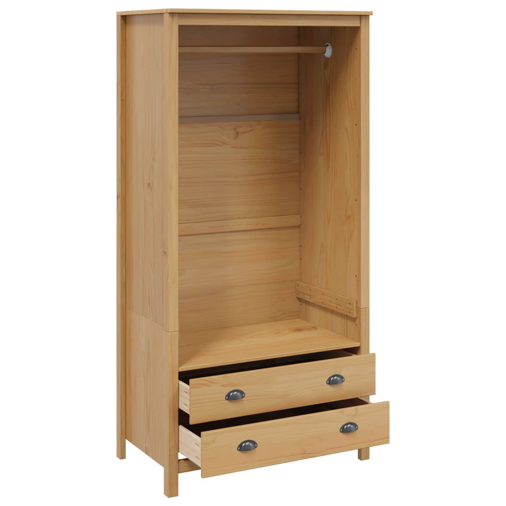 Produktbild för Garderob HILL Honung brun 84 x 50 x 170 cm Massivt furu