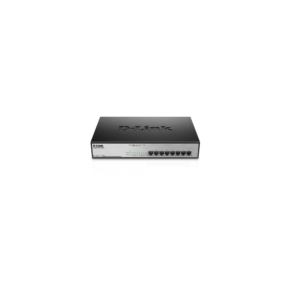 Produktbild för D-Link DGS 1008MP - switch - 8 portar - ohanterad - rackmonterbar