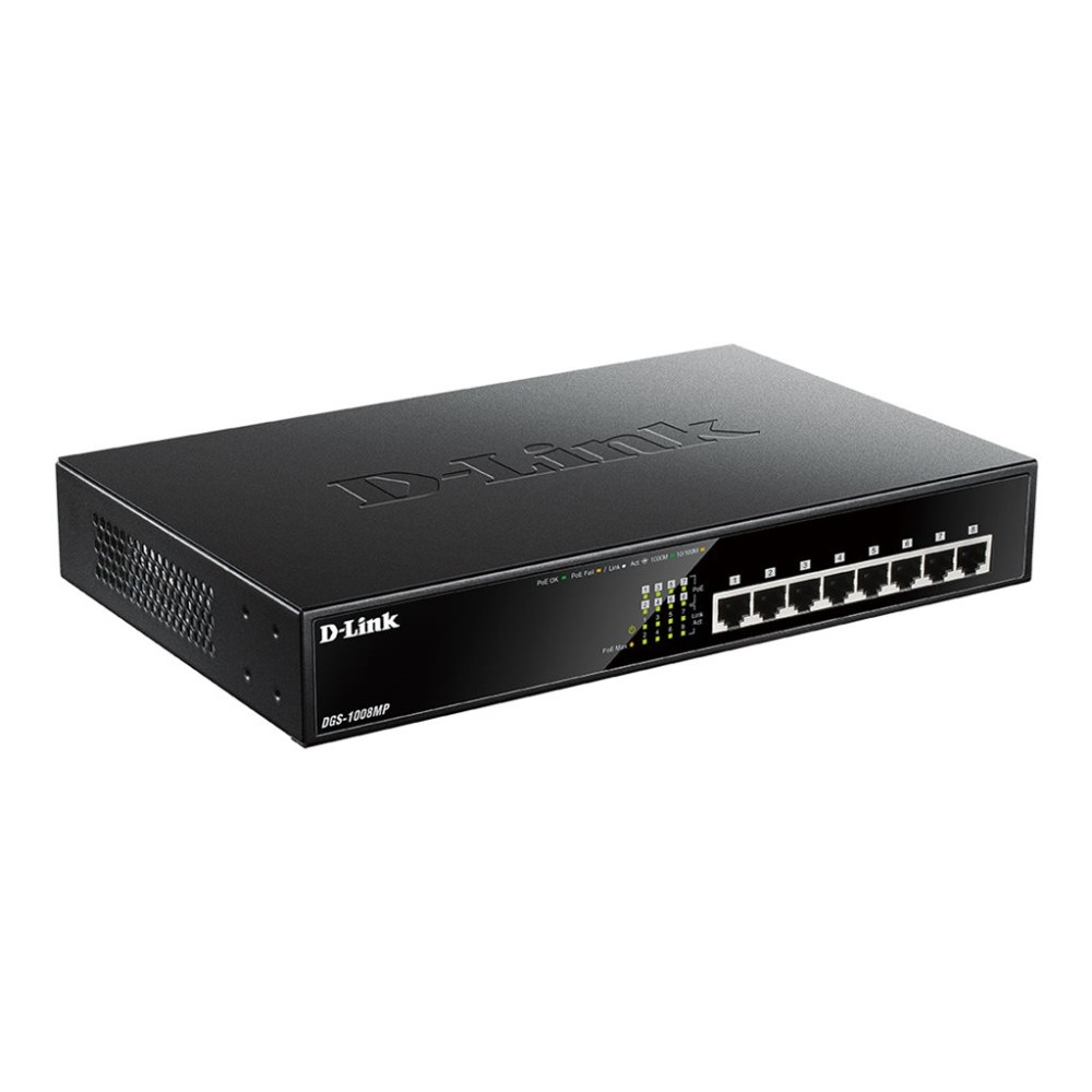 Produktbild för D-Link DGS 1008MP - switch - 8 portar - ohanterad - rackmonterbar