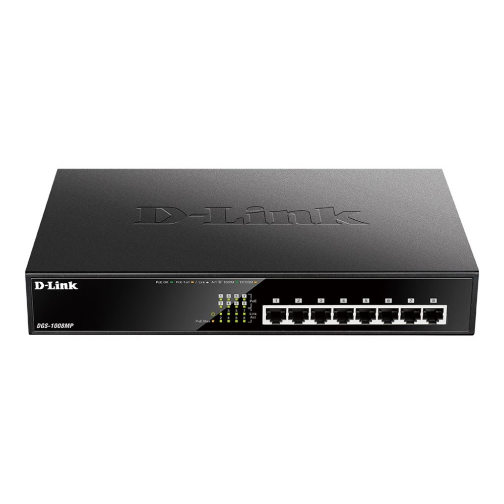 Produktbild för D-Link DGS 1008MP - switch - 8 portar - ohanterad - rackmonterbar