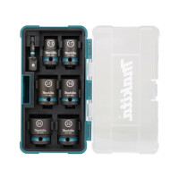 Produktbild för Makita E-16592, Sats med slaghylsor, Svart, Turkosblå, 1 huv...