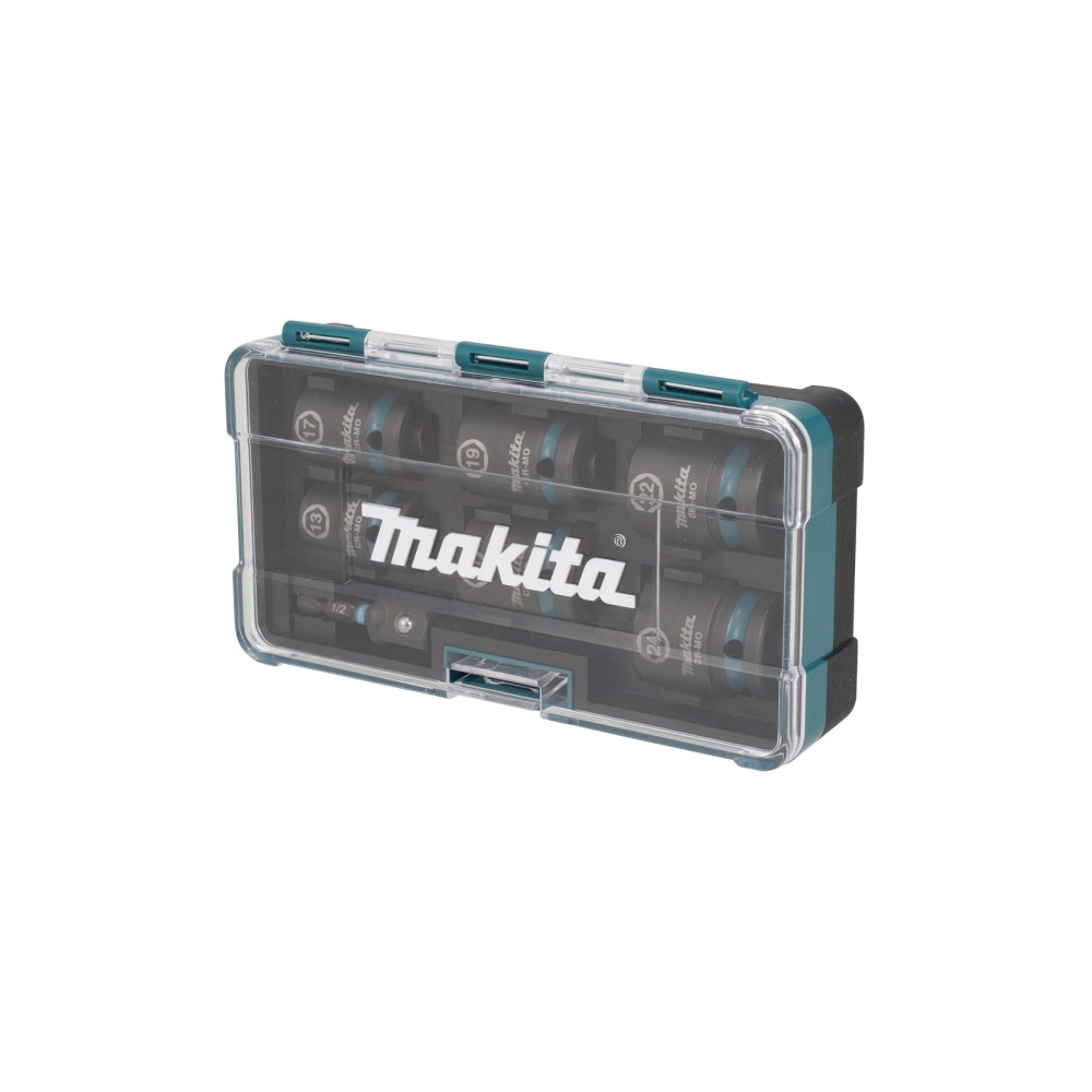 Produktbild för Makita E-16592, Sats med slaghylsor, Svart, Turkosblå, 1 huv...