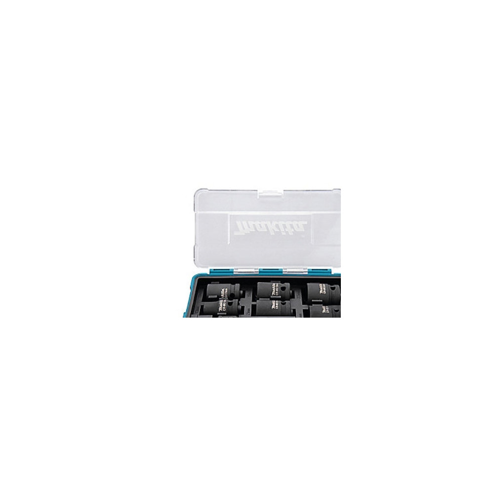 Produktbild för Makita E-16592, Sats med slaghylsor, Svart, Turkosblå, 1 huv...