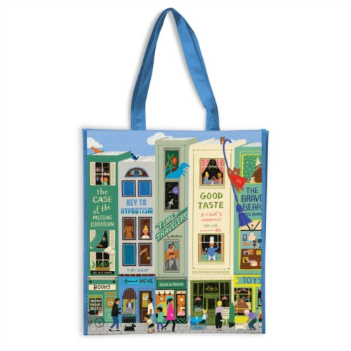 Galison Main Street Books Reusable Shopping Bag