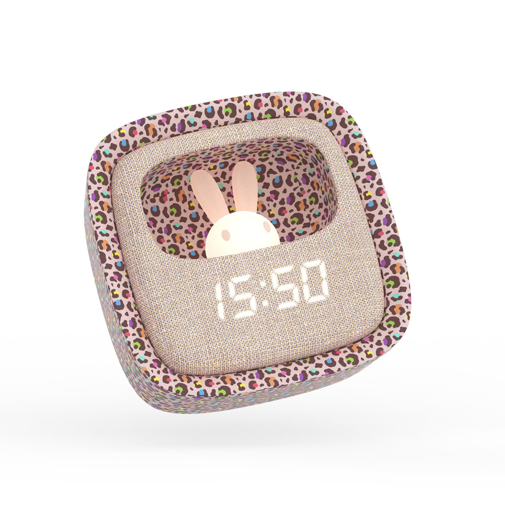 Produktbild för MOB Alarm Clock with Light Billy Clock Rainbow Leopard