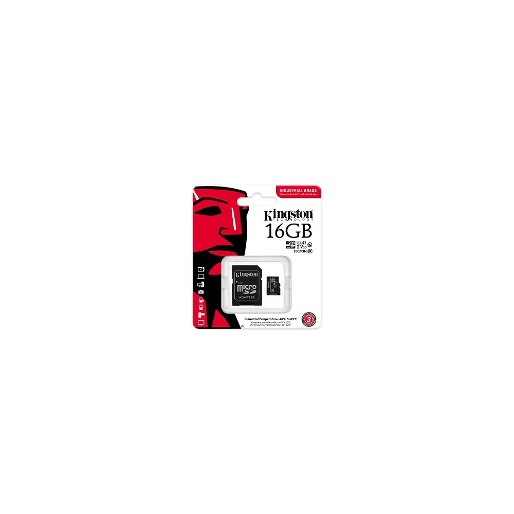 Produktbild för Kingston Industrial - flash-minneskort - 16 GB - microSDHC UHS-I