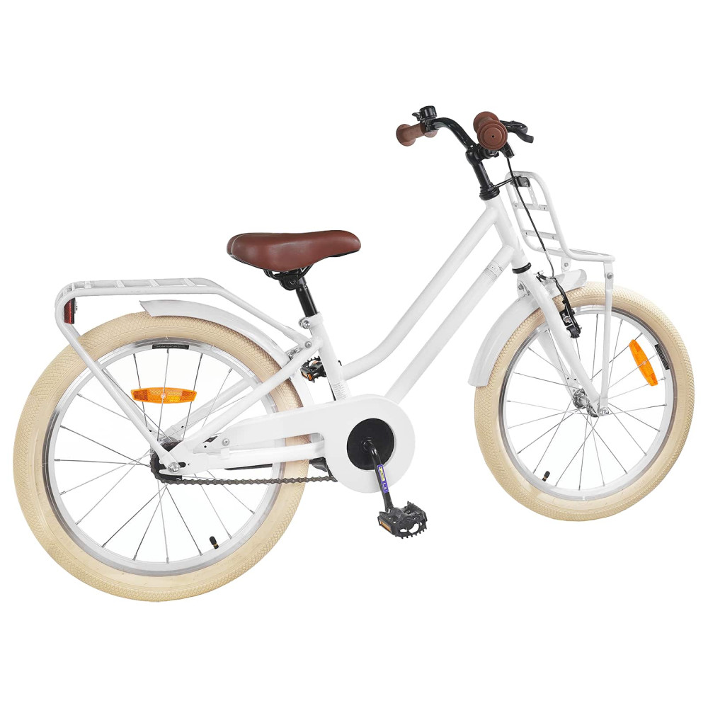 Produktbild för Barncykel 20 Tum för 6-11 år gamla Vit