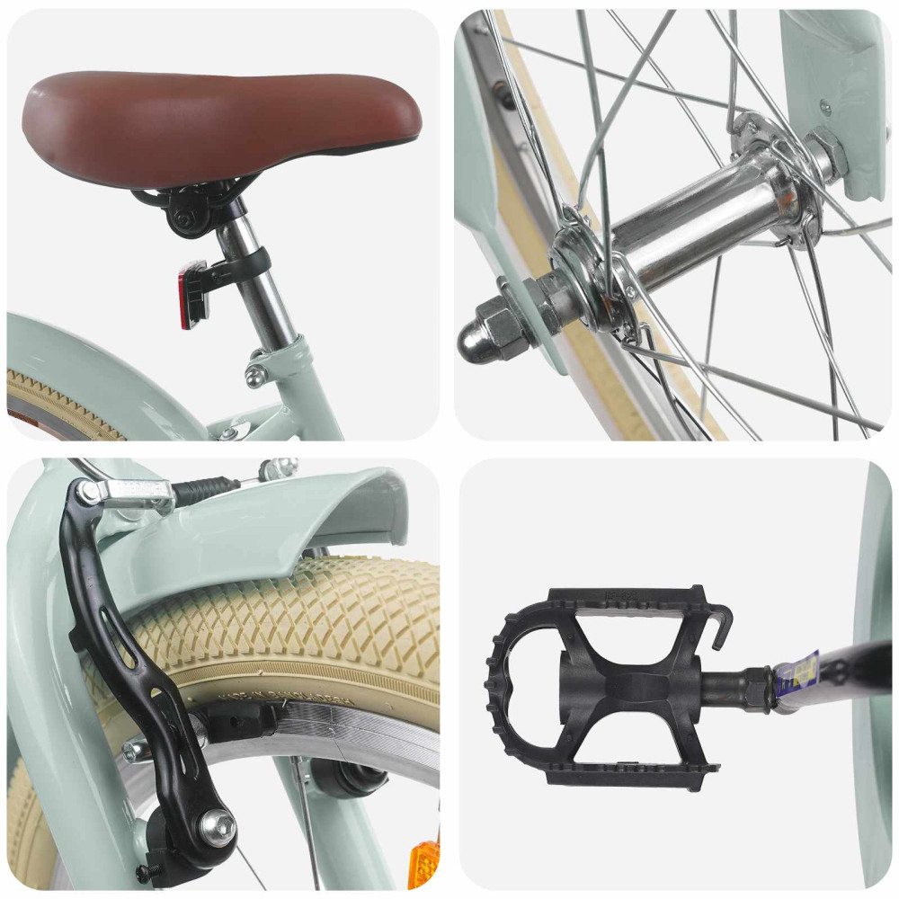 Produktbild för Barncykel 20 Tum för 6-11 år gamla Ljusgrön
