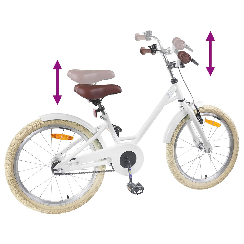 Produktbild för Barncykel 20 Tum för 6-11 år gamla Vit