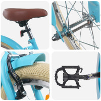 Produktbild för Barncykel 20 Tum för 6-11 år gamla Ljusblå