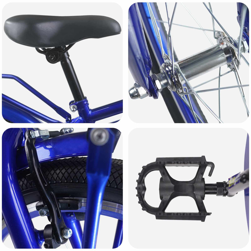 Produktbild för Barncykel 18 Tum för 5-7 år gamla Mörkblå