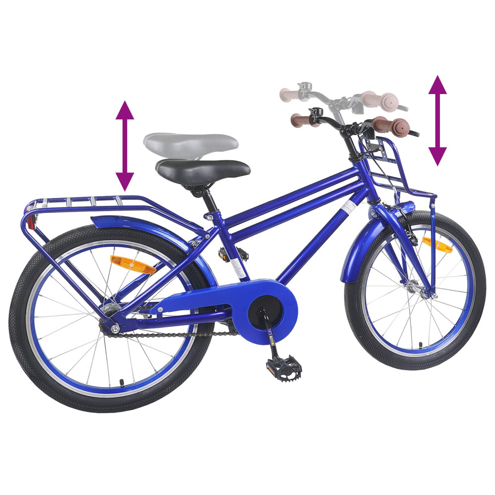 Produktbild för Barncykel 18 Tum för 5-7 år gamla Mörkblå
