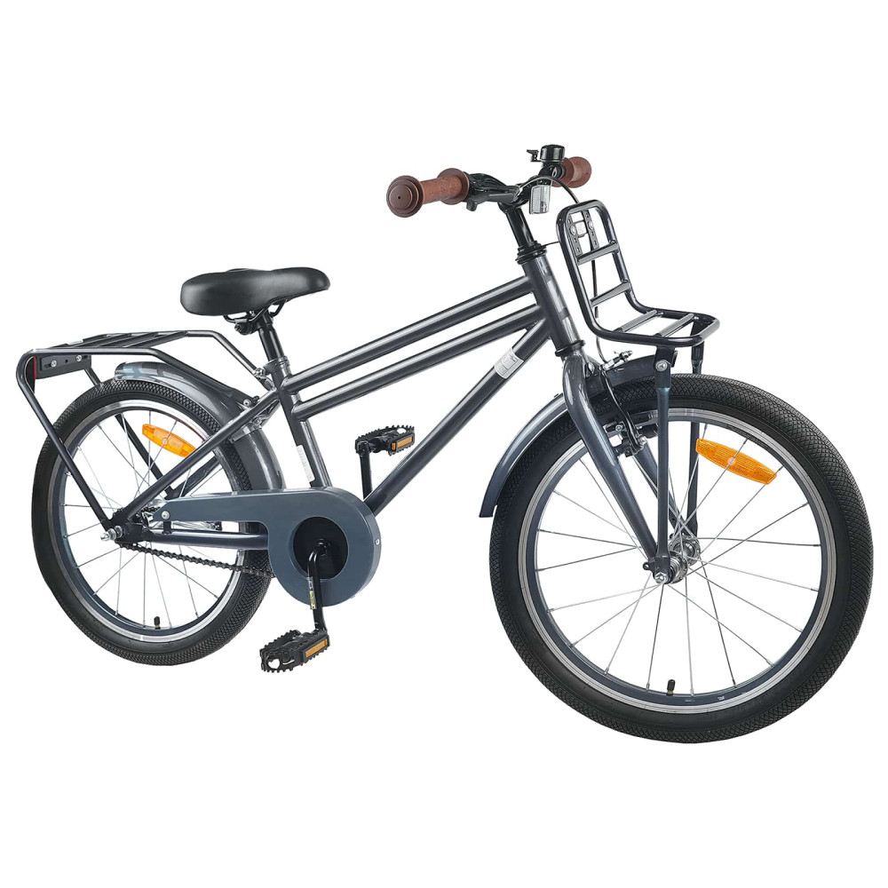 Produktbild för Barncykel 20 Tum för 6-11 år gamla Mörkgrå