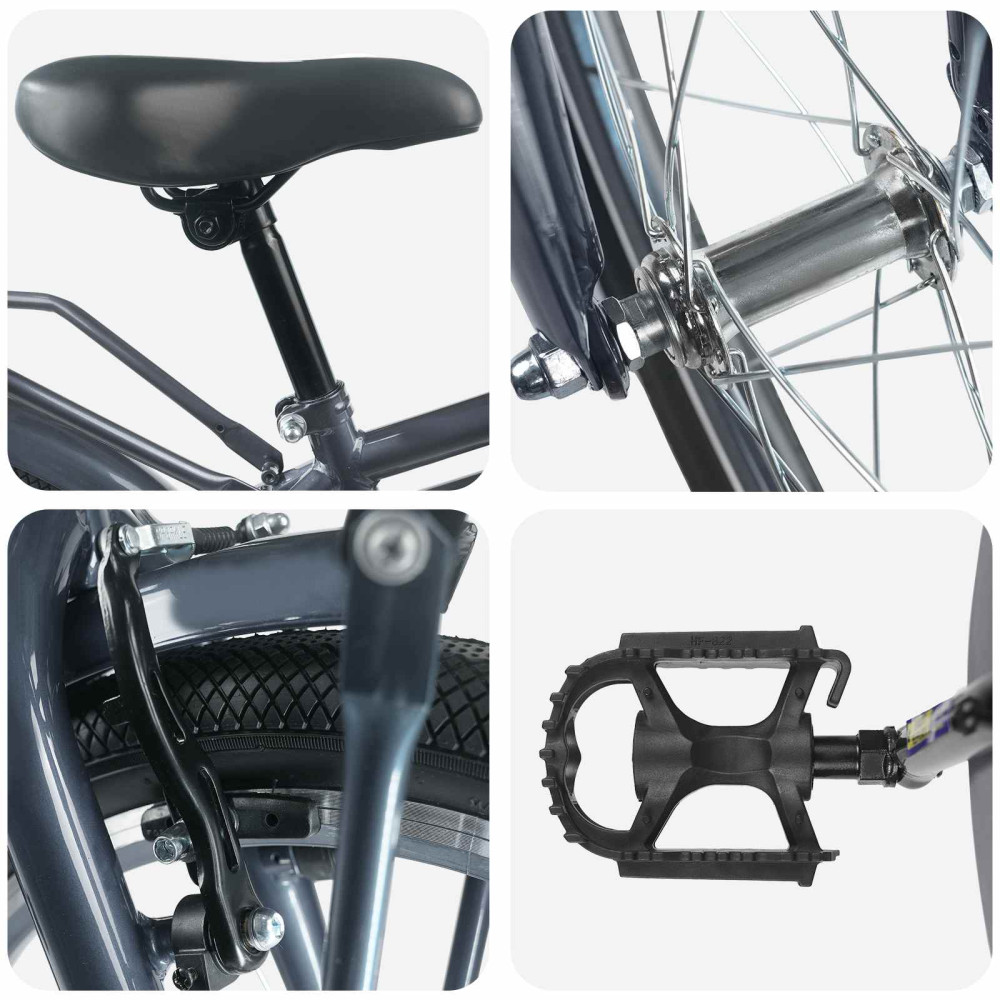 Produktbild för Barncykel 20 Tum för 6-11 år gamla Mörkgrå