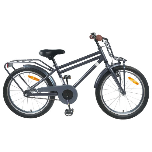 vidaXL Barncykel 22 Tum för 7-12 år gamla Mörkgrå