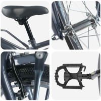 Produktbild för Barncykel 22 Tum för 7-12 år gamla Mörkgrå