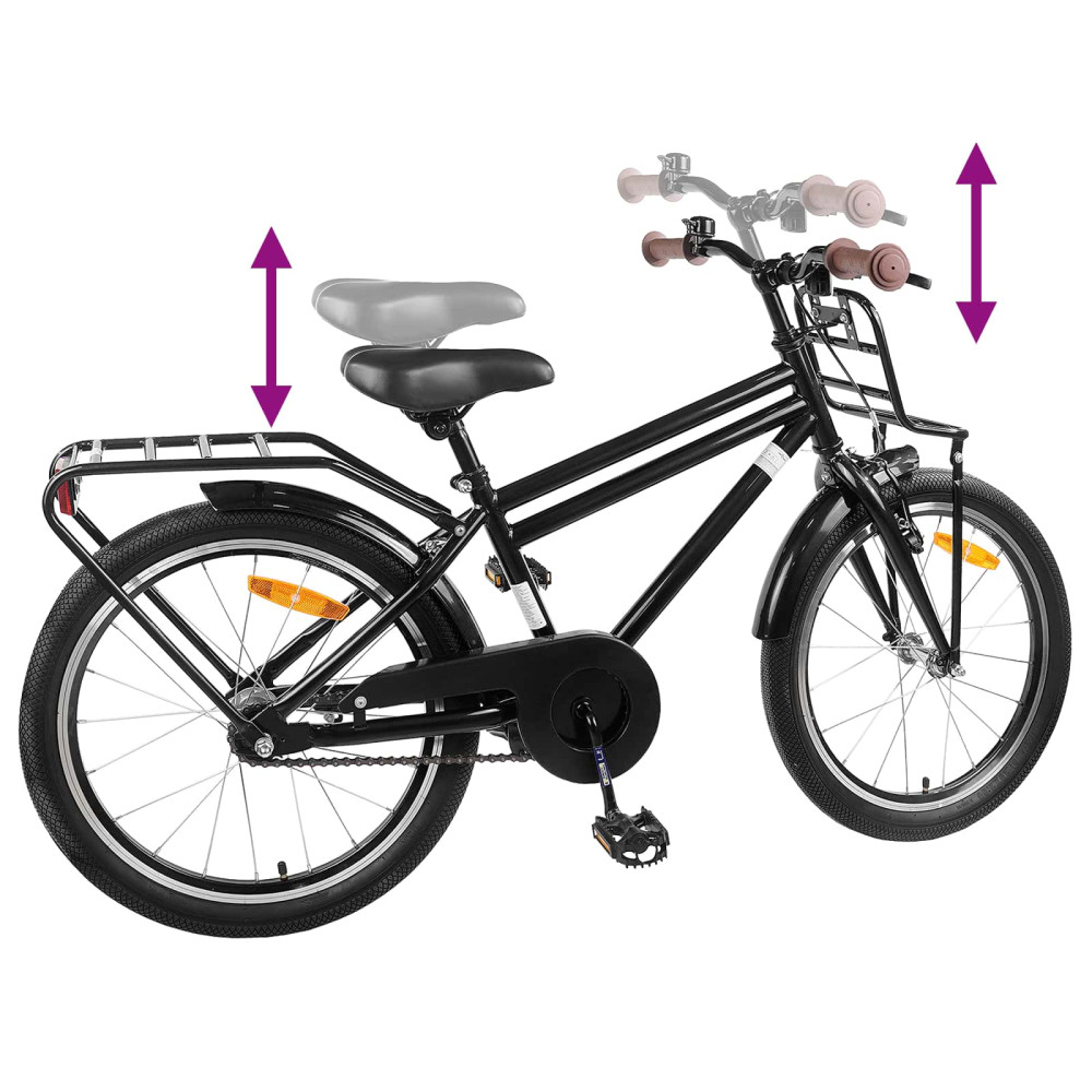 Produktbild för Barncykel 20 Tum för 6-11 år gamla Svart