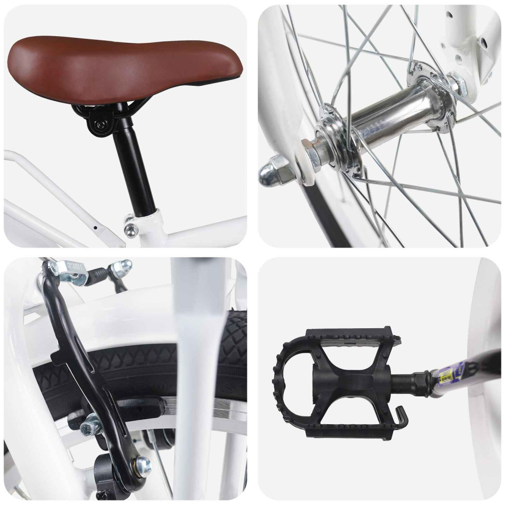 Produktbild för Barncykel 22 Tum för 7-12 år gamla Vit