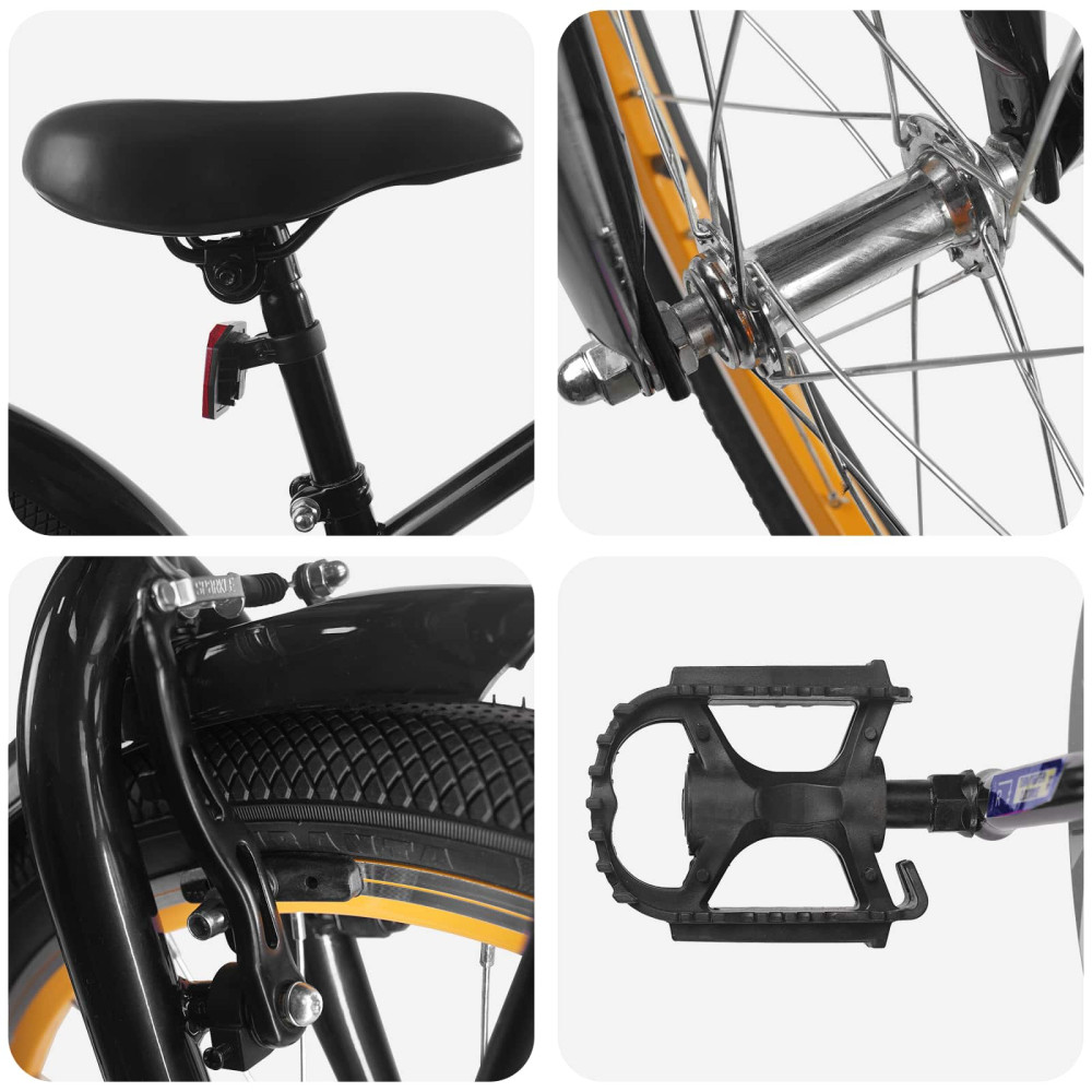 Produktbild för Barncykel 22 Tum för 7-12 år gamla Svart