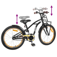 Produktbild för Barncykel 22 Tum för 7-12 år gamla Svart