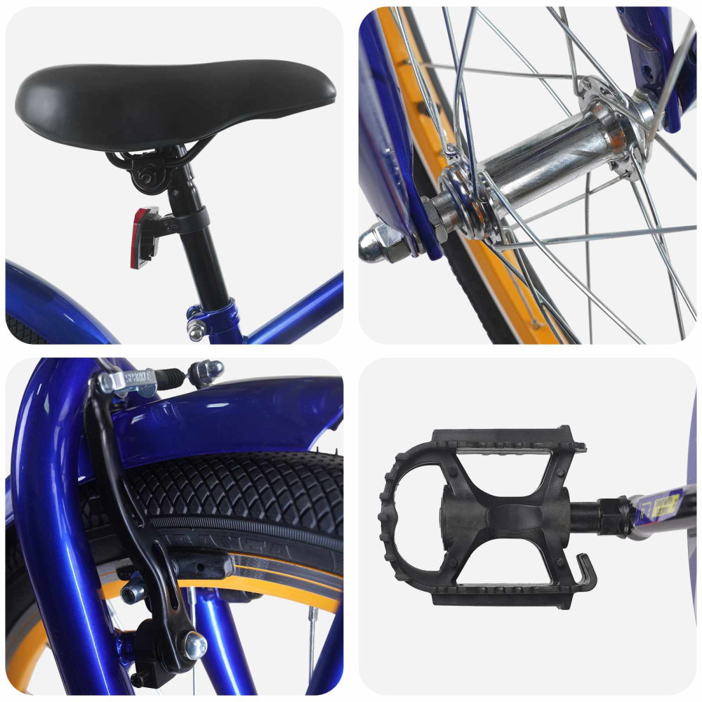 Produktbild för Barncykel 20 Tum för 6-11 år gamla Mörkblå
