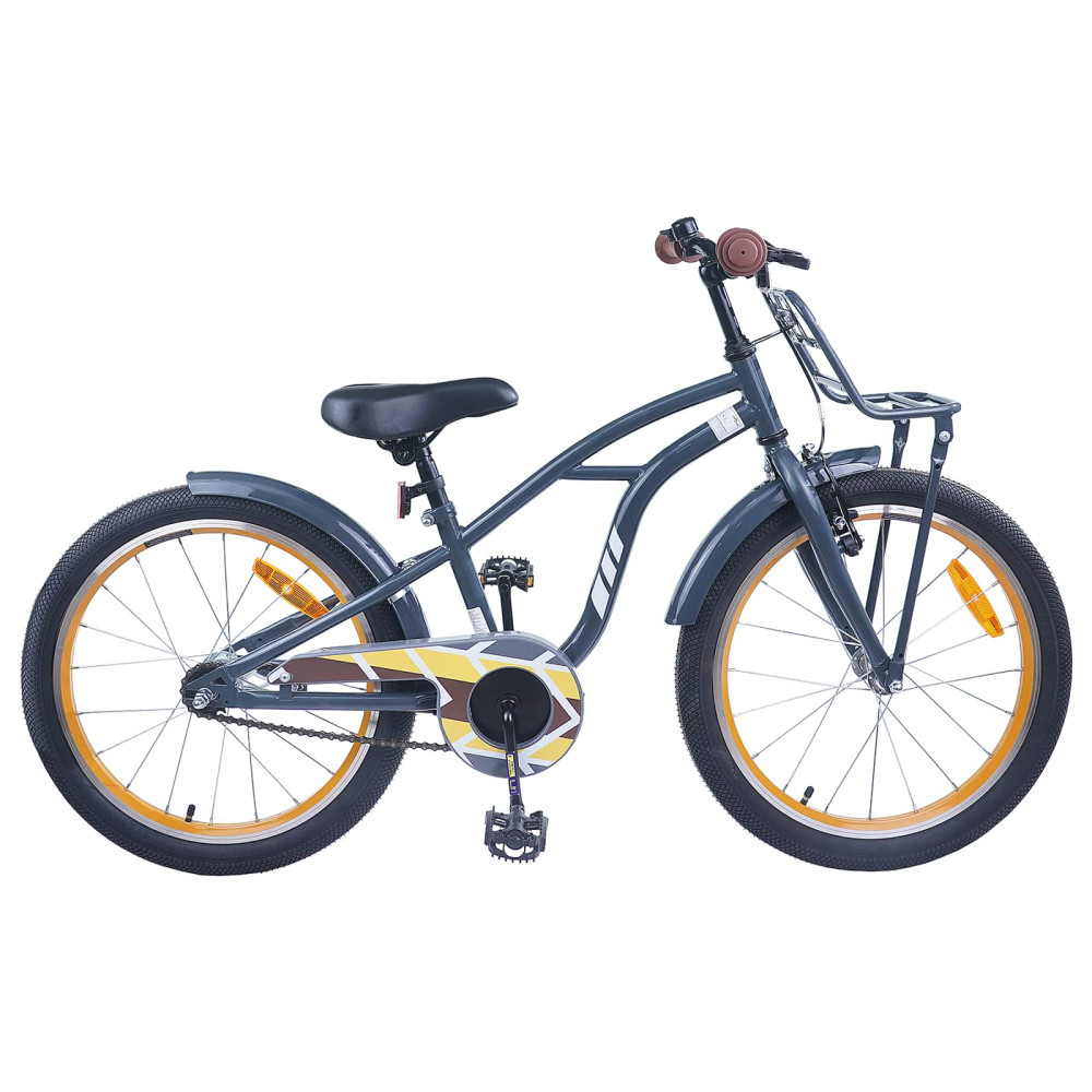 Produktbild för Barncykel 20 Tum för 6-11 år gamla Mörkgrå