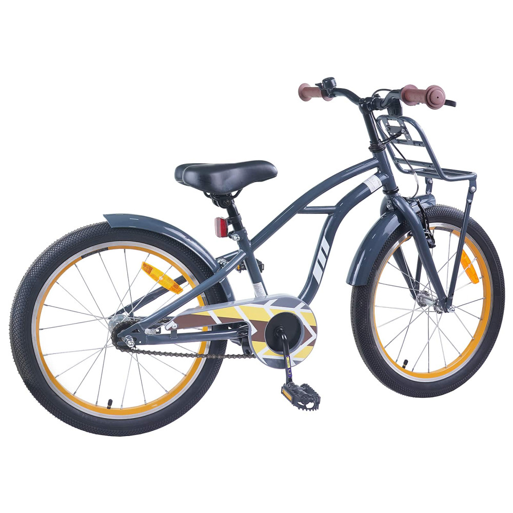 Produktbild för Barncykel 20 Tum för 6-11 år gamla Mörkgrå