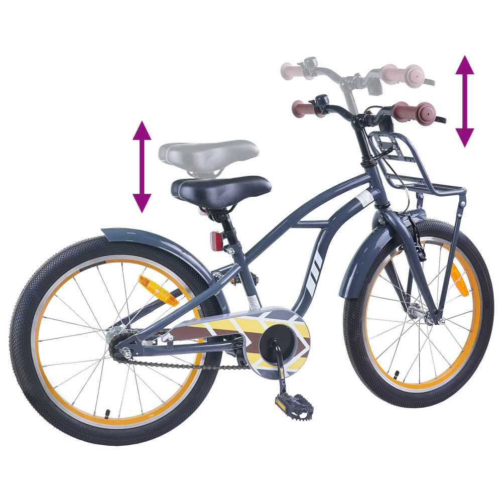 Produktbild för Barncykel 20 Tum för 6-11 år gamla Mörkgrå