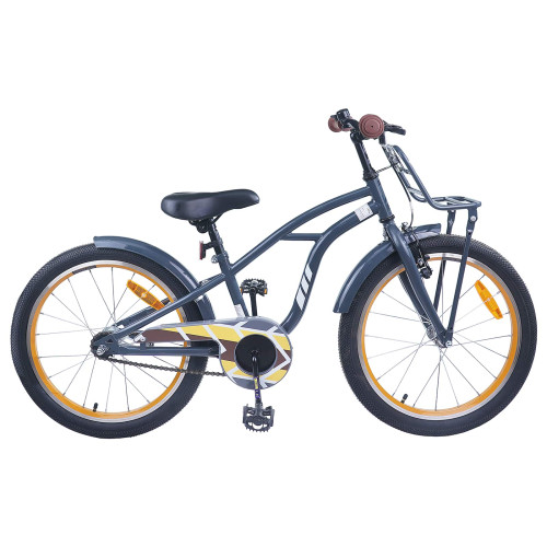 vidaXL Barncykel 22 Tum för 7-12 år gamla Mörkgrå