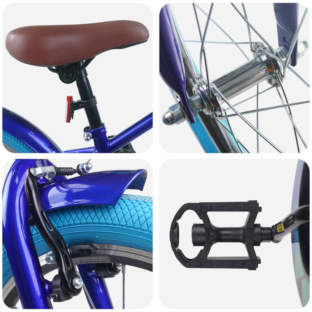 Produktbild för Barncykel 20 Tum för 6-11 år gamla Mörkblå