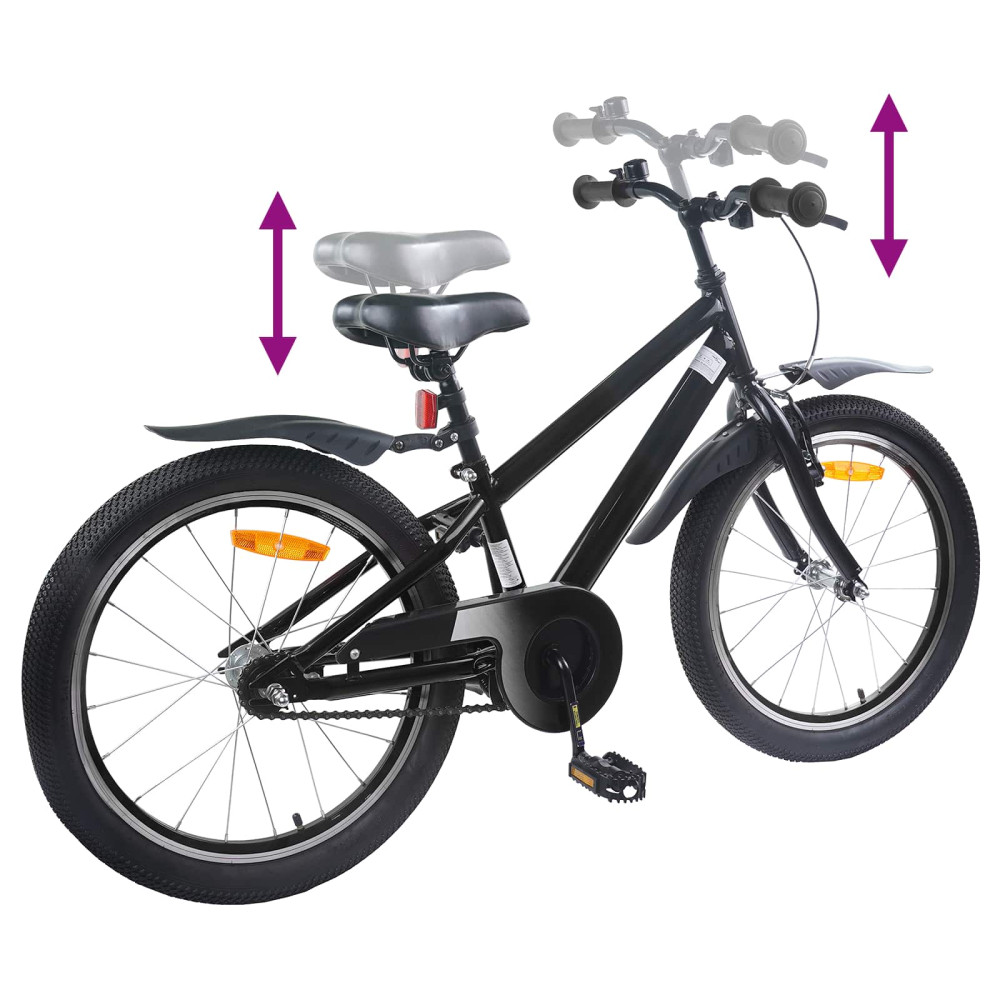 Produktbild för Barncykel 20 Tum för 6-11 år gamla Svart