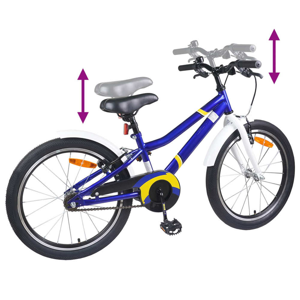 Produktbild för Barncykel 20 Tum för 6-11 år gamla Blå vit