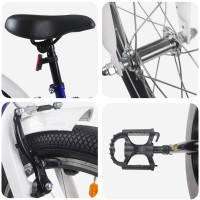 Produktbild för Barncykel 24 Tum för 8-12 år gamla Blå vit