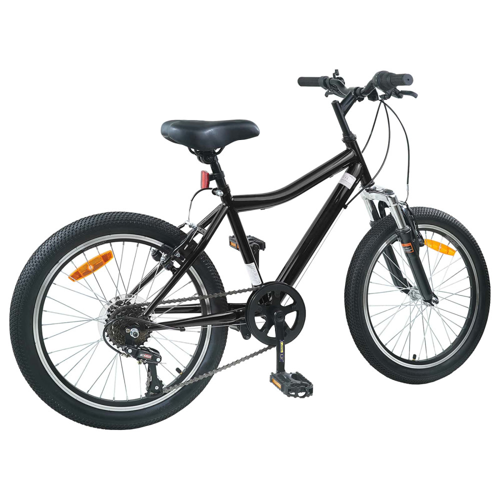 Produktbild för Barncykel 24 Tum 6-Speed för 8-12 år gamla Svart