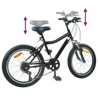 Produktbild för Barncykel 24 Tum 6-Speed för 8-12 år gamla Svart