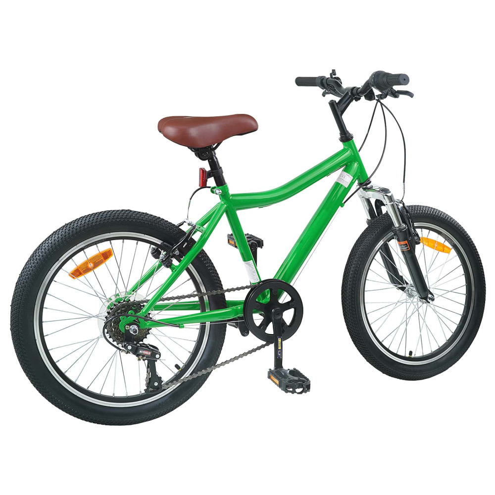 Produktbild för Barncykel 20 Tum 6-Speed för 6-11 år gamla Grön