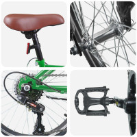 Produktbild för Barncykel 20 Tum 6-Speed för 6-11 år gamla Grön