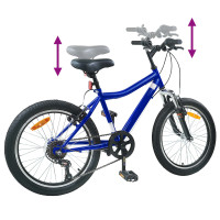 Produktbild för Barncykel 20 Tum 6-Speed för 6-11 år gamla Mörkblå