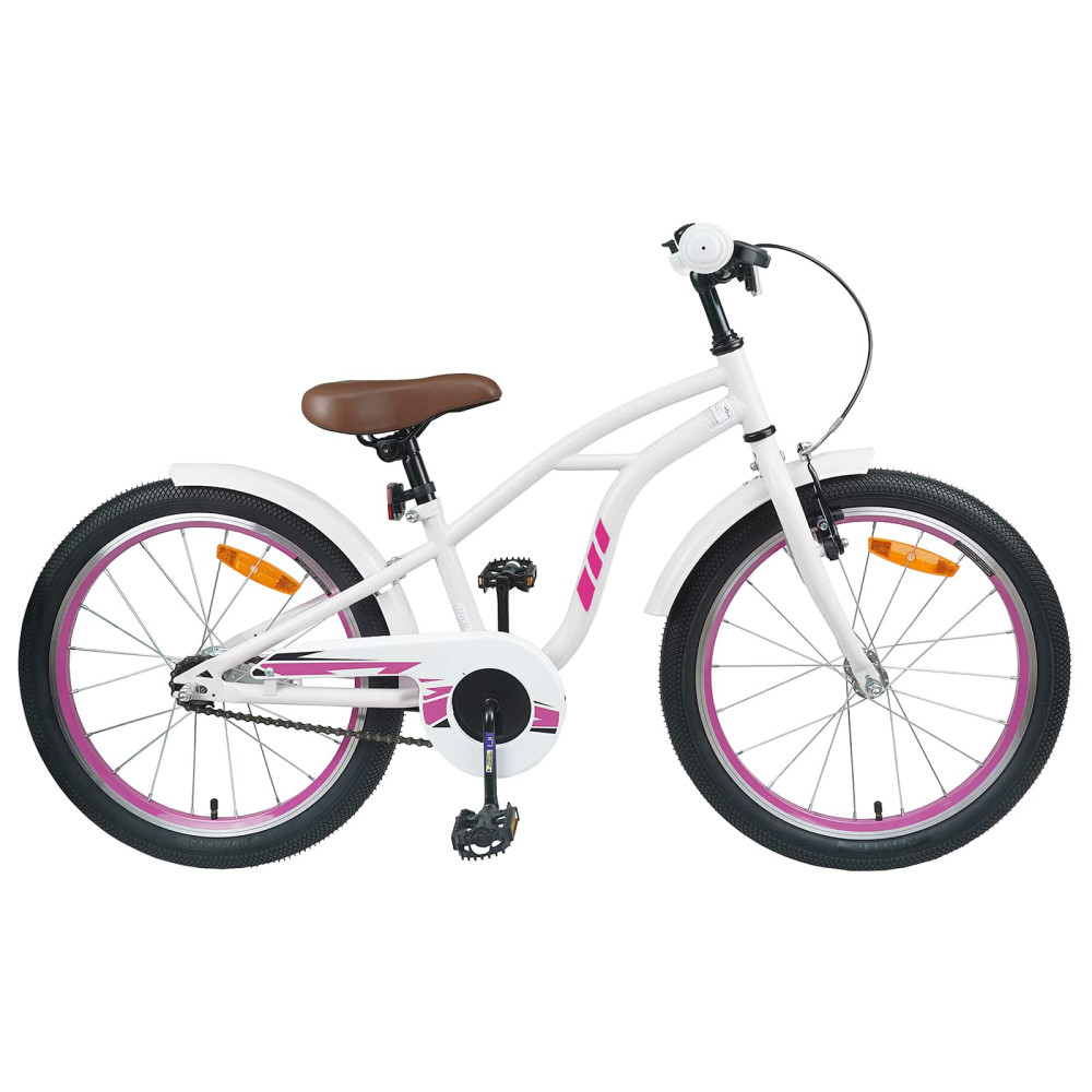 Produktbild för Barncykel 20 Tum för 6-11 år gamla Vit