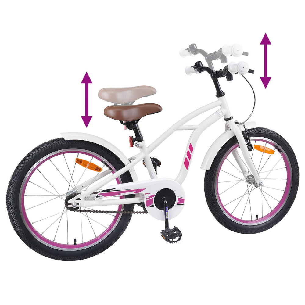 Produktbild för Barncykel 22 Tum för 7-12 år gamla Vit