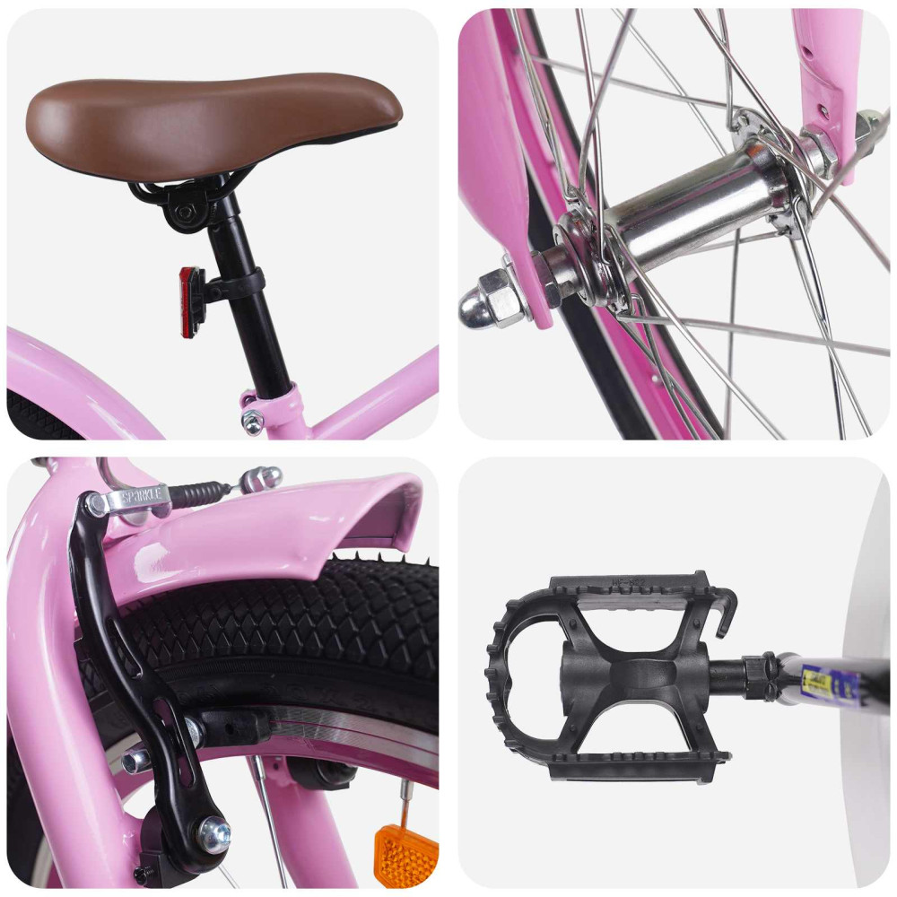 Produktbild för Barncykel 20 Tum för 6-11 år gamla Ljusrosa